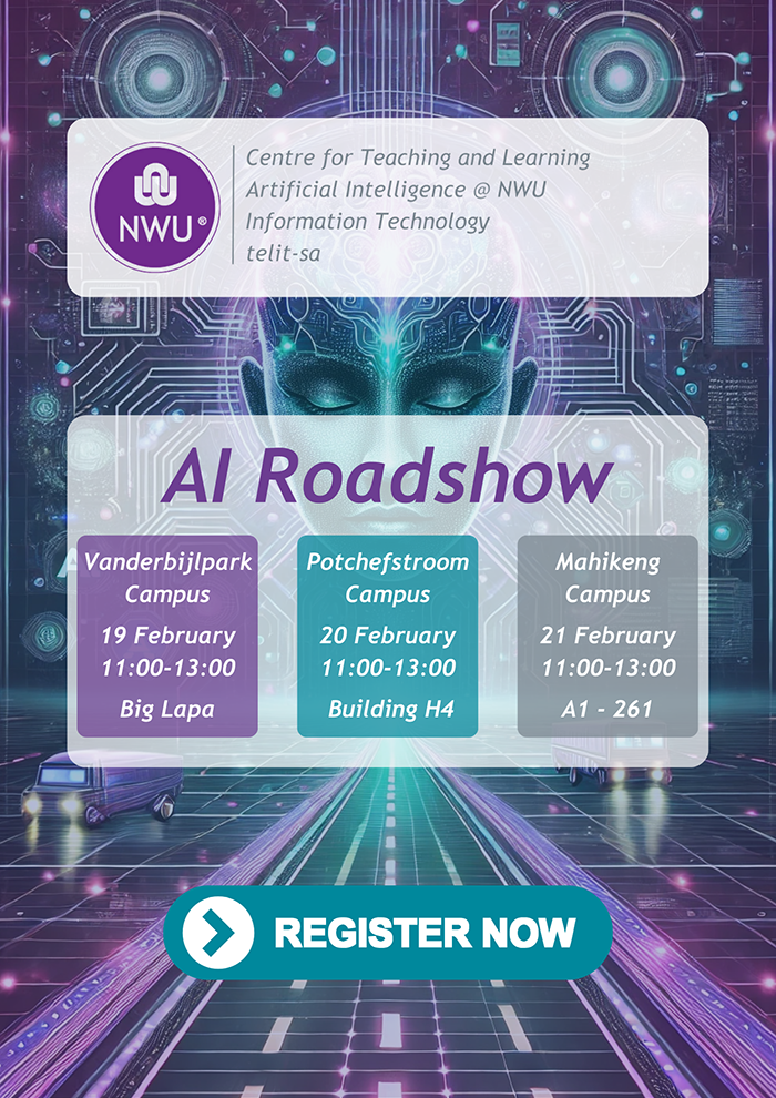 Poster about the NWU AI roadshow