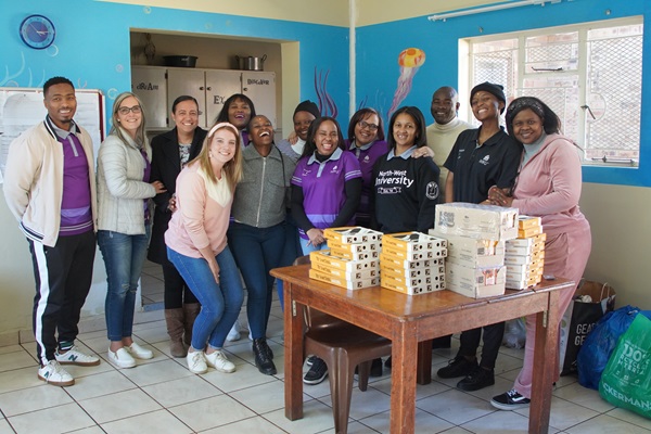 Staff from the NWU’s People and Culture division at the Abraham Kriel Child and Youth Care centre.  