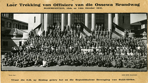An Ossewabrandwag mass gathering in Bloemfontein on 13 and 14 October 1941. 